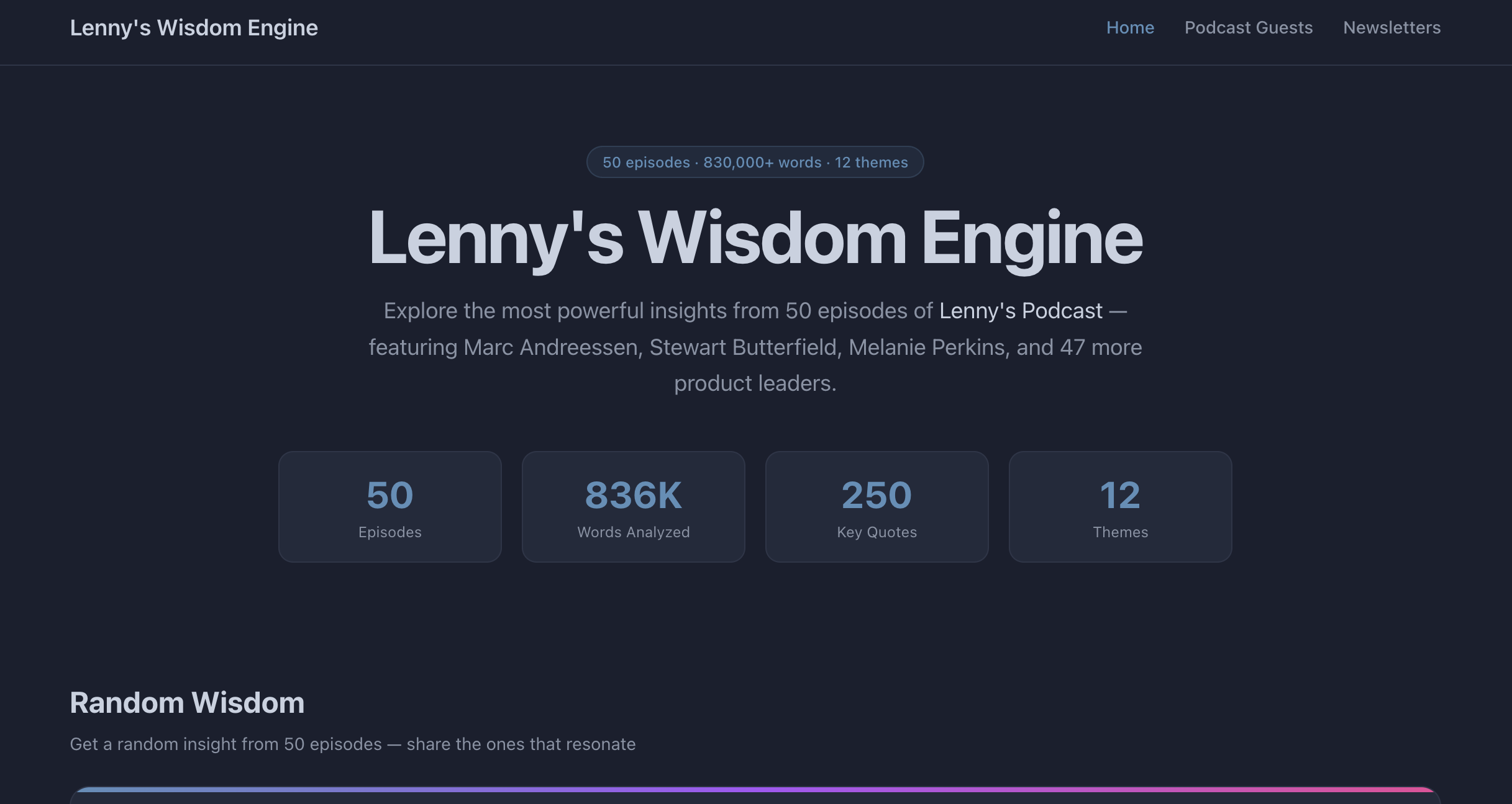 Lenny's Wisdom Engine preview